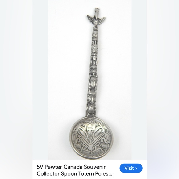 Pewter Totem Pole Souvenir Spoon - Picture 1 of 5